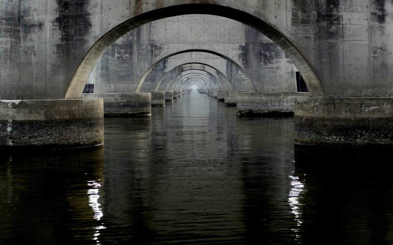 arched bridge over water