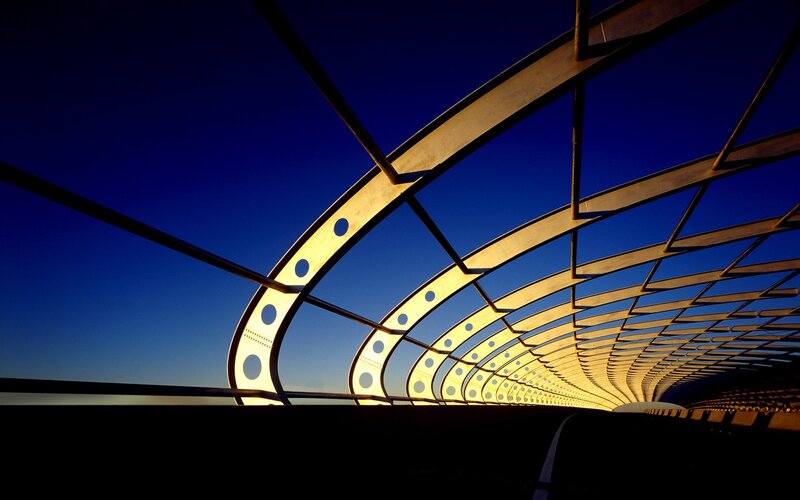 Arched Bridge Structure — Blue