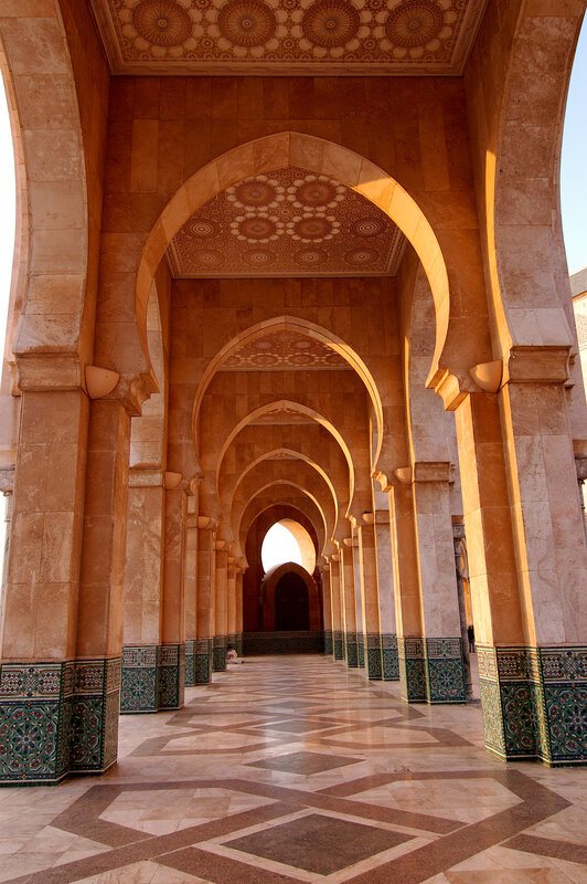 Arched corridor in a mosque