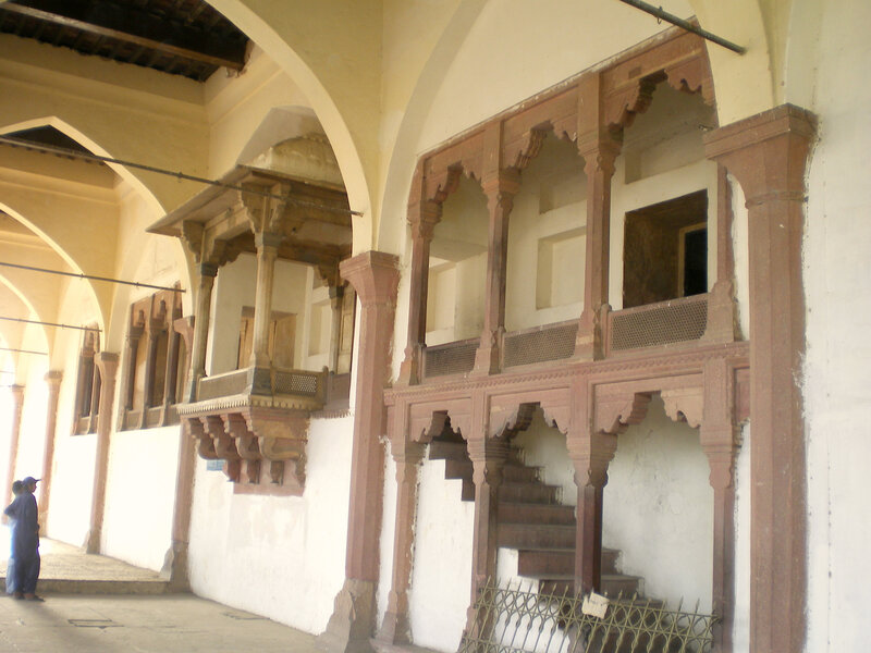 arched corridor with balconies