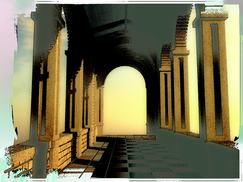 Arched Corridor with Columns