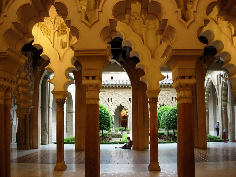 arched courtyard with columns