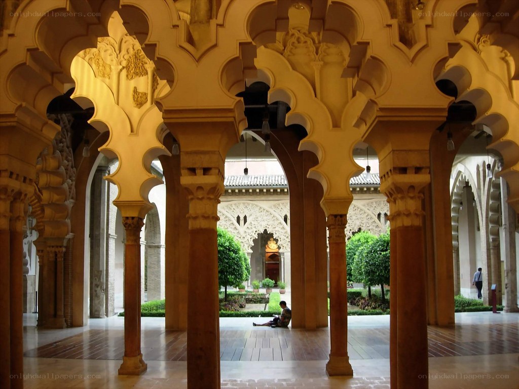 arched courtyard with columns