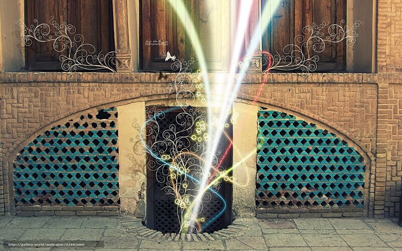 arched doorway with light effects