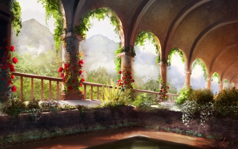 Arched Garden Balcony — Green