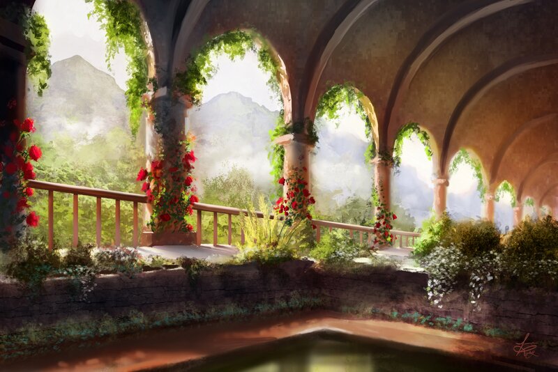 Arched Garden Balcony