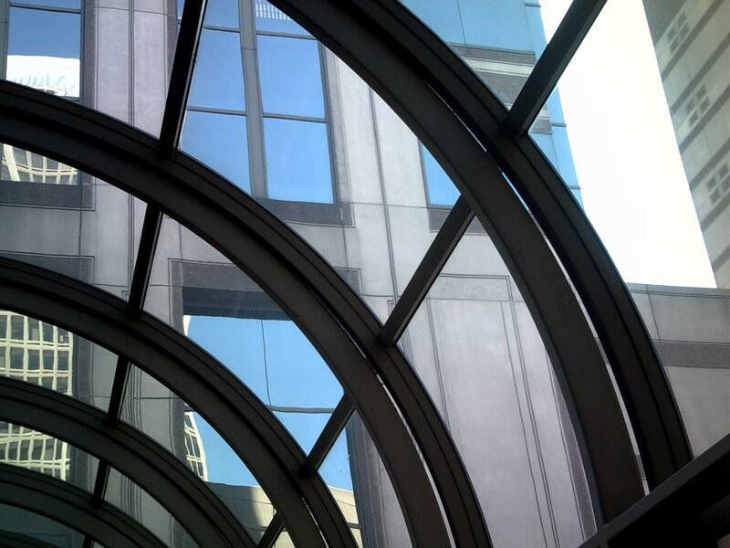 arched glass ceiling view