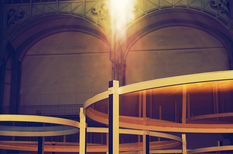 arched hall with spiral structure