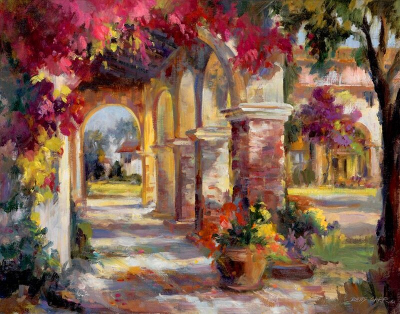 Arched Walkway with Flowers