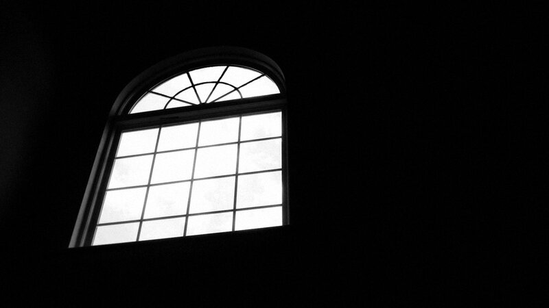 Arched Window in Dark Room — Black