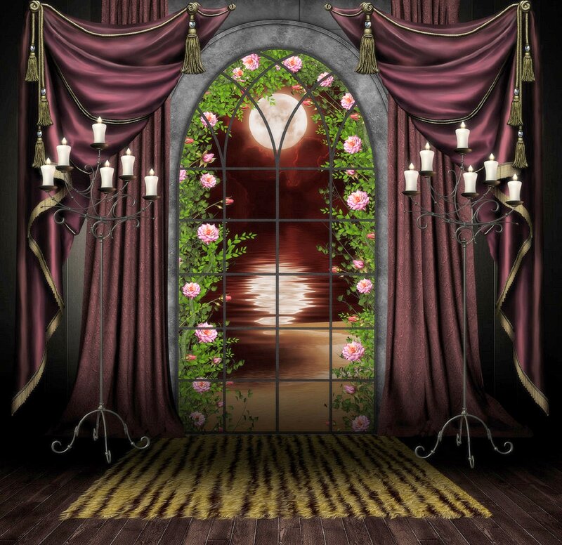 Arched Window with Roses