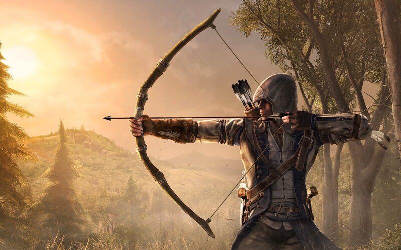 Archer Aiming Bow — Brown