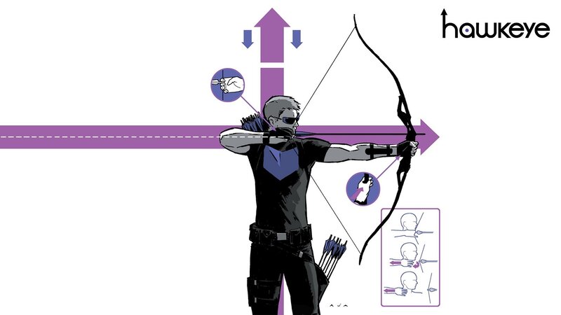 Archer Aiming Bow — Purple, Focused