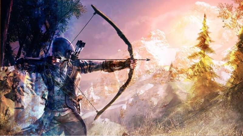 Archer Aiming Bow — Purple