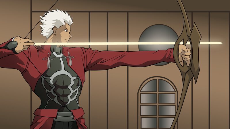 Archer Aiming Bow — Red