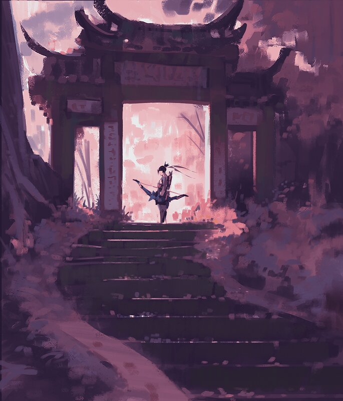 Archer at Temple Gate