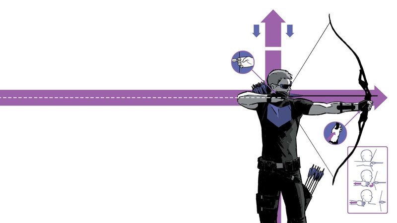 Archer Drawing Bow — Purple, Focused