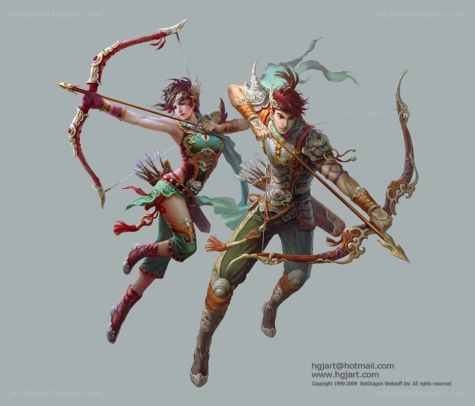 archer duo in fantasy armor