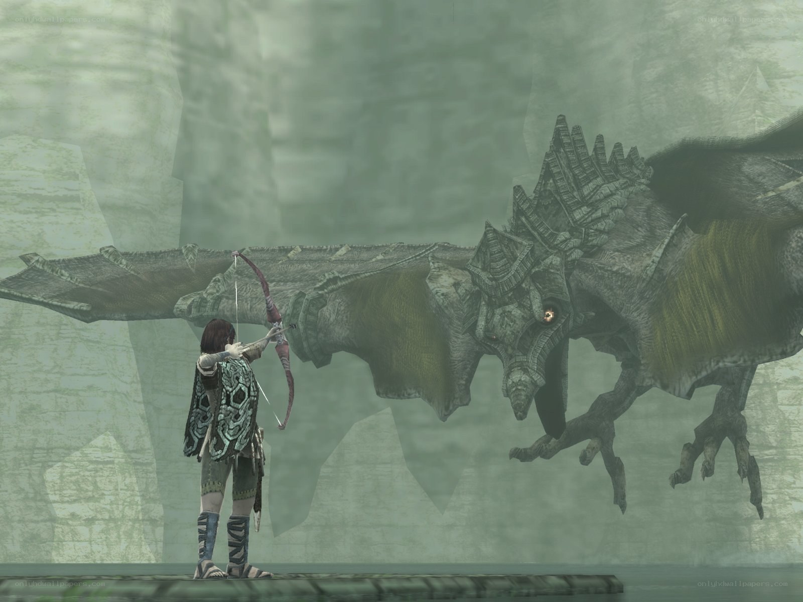 archer facing a dragon
