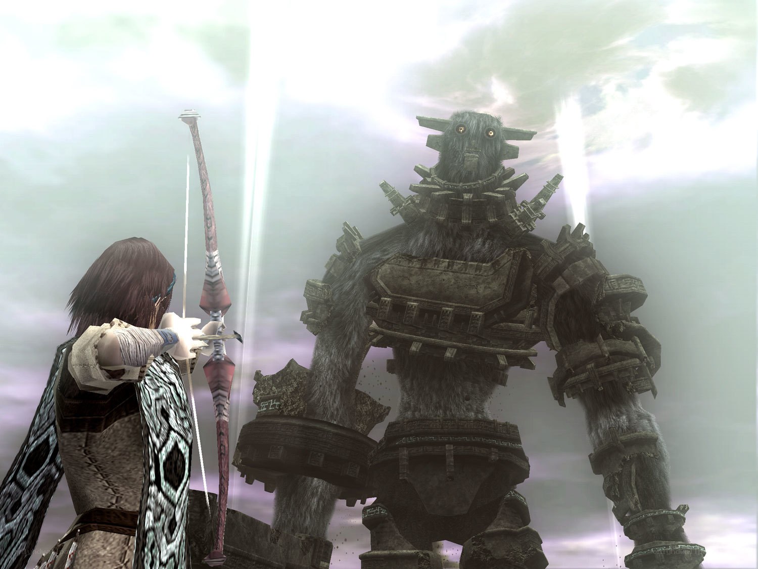 archer facing giant robot