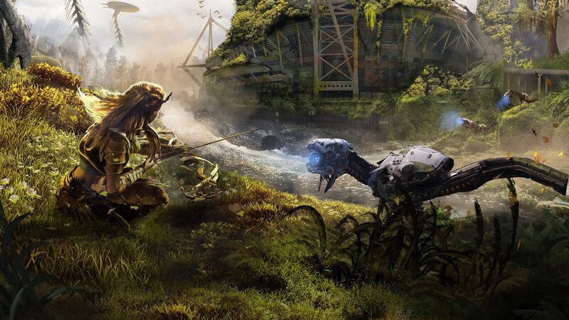 Archer Facing Robotic Creature