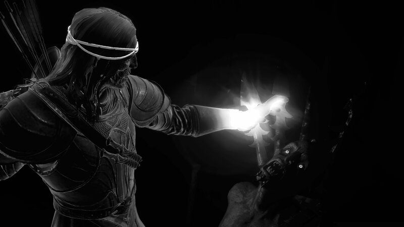 Archer Fighting Monster — Black