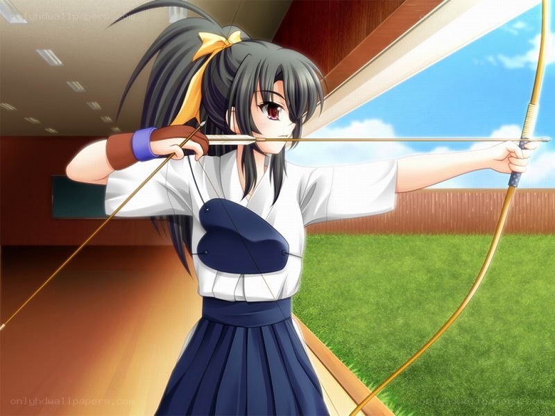 archer girl in school uniform