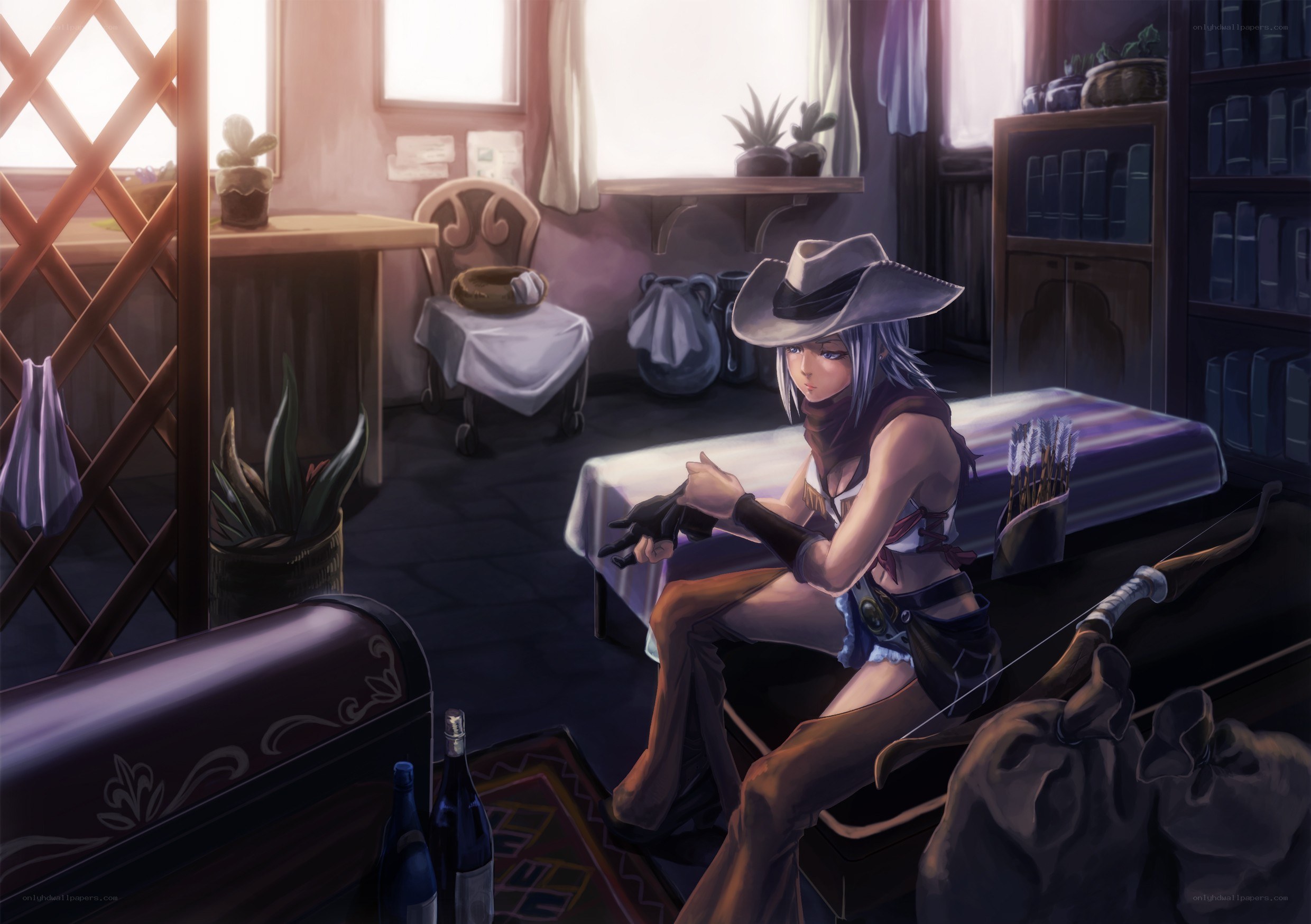archer in a cozy room