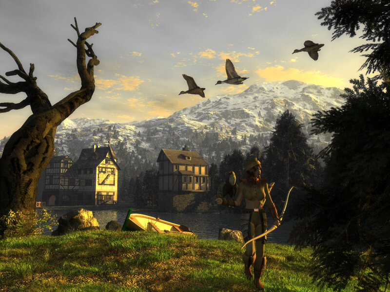 archer in a mountain village