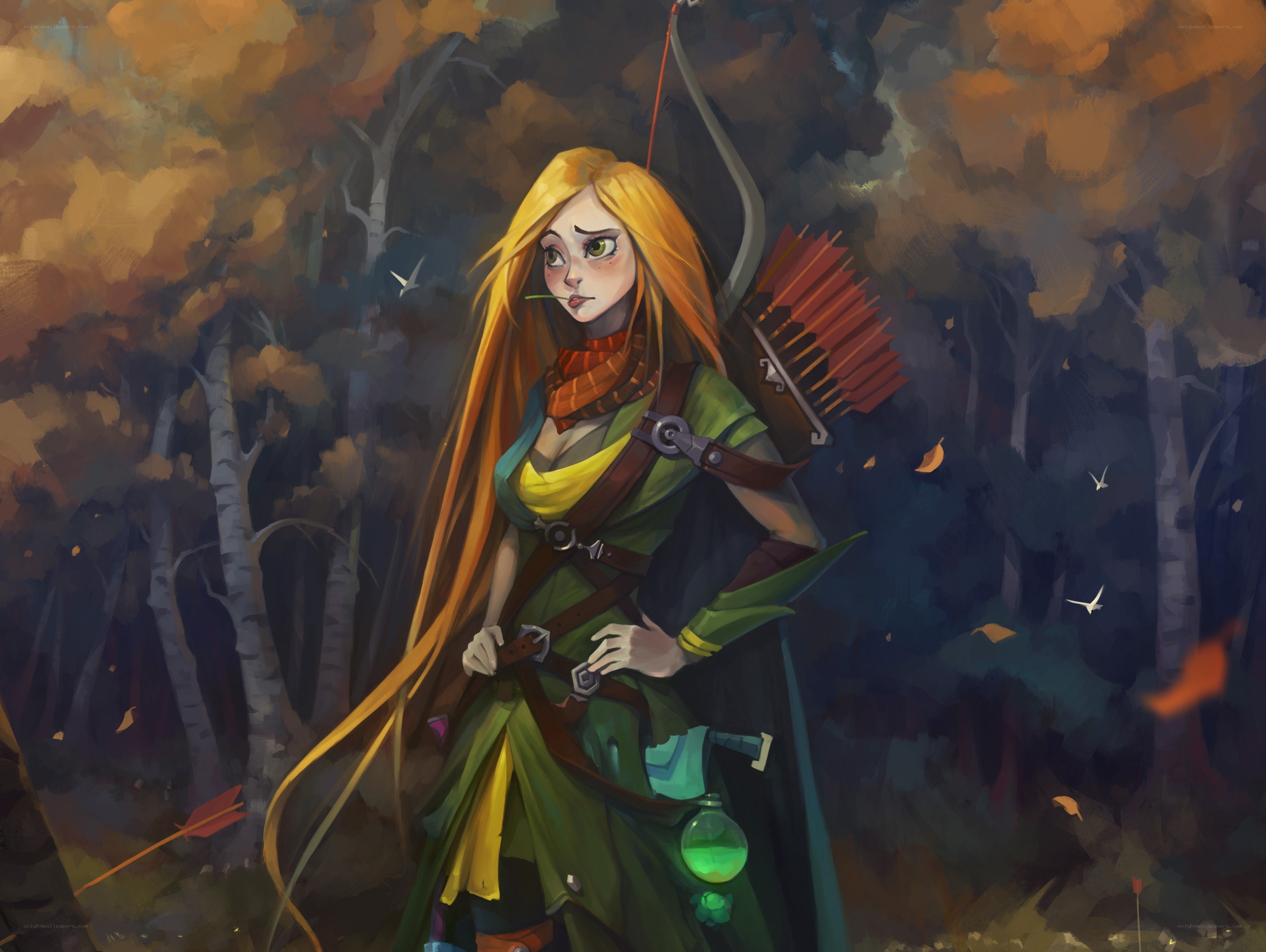 archer in autumn forest