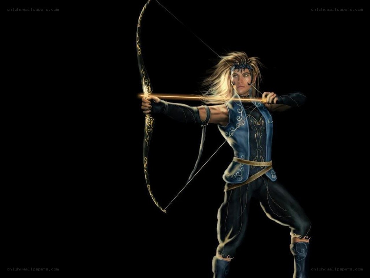 archer in blue armor