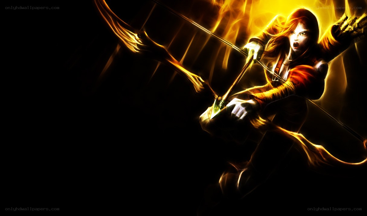 archer in fiery motion