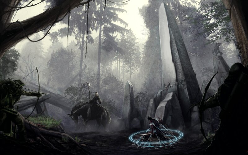 Archer in Forest — Gray, Dramatic