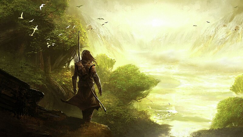 Archer in Forest — Green, Serene