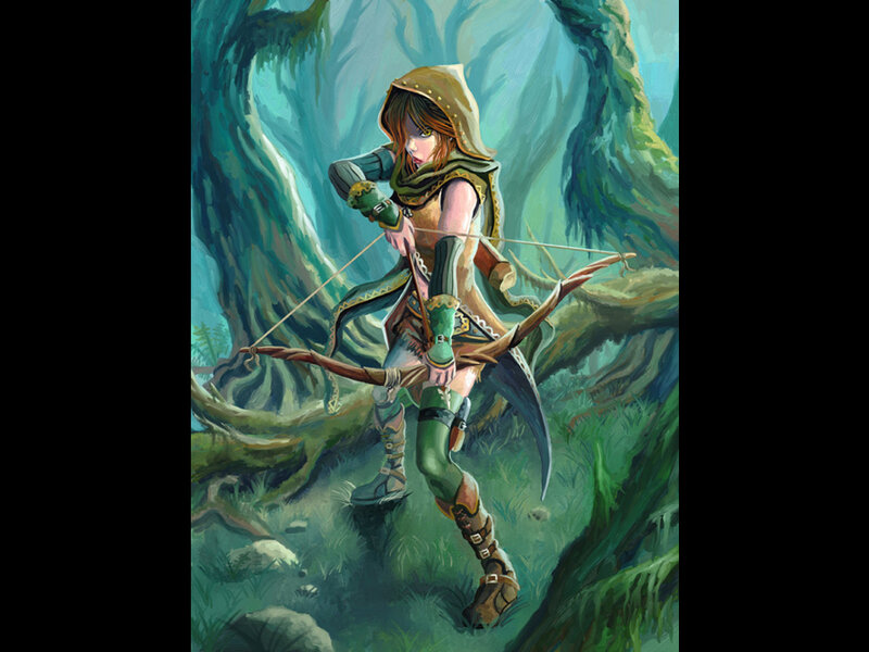 Archer in Forest — Green
