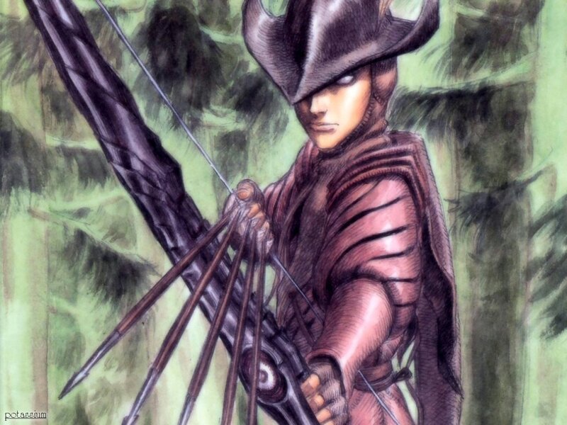 Archer in forest with bow