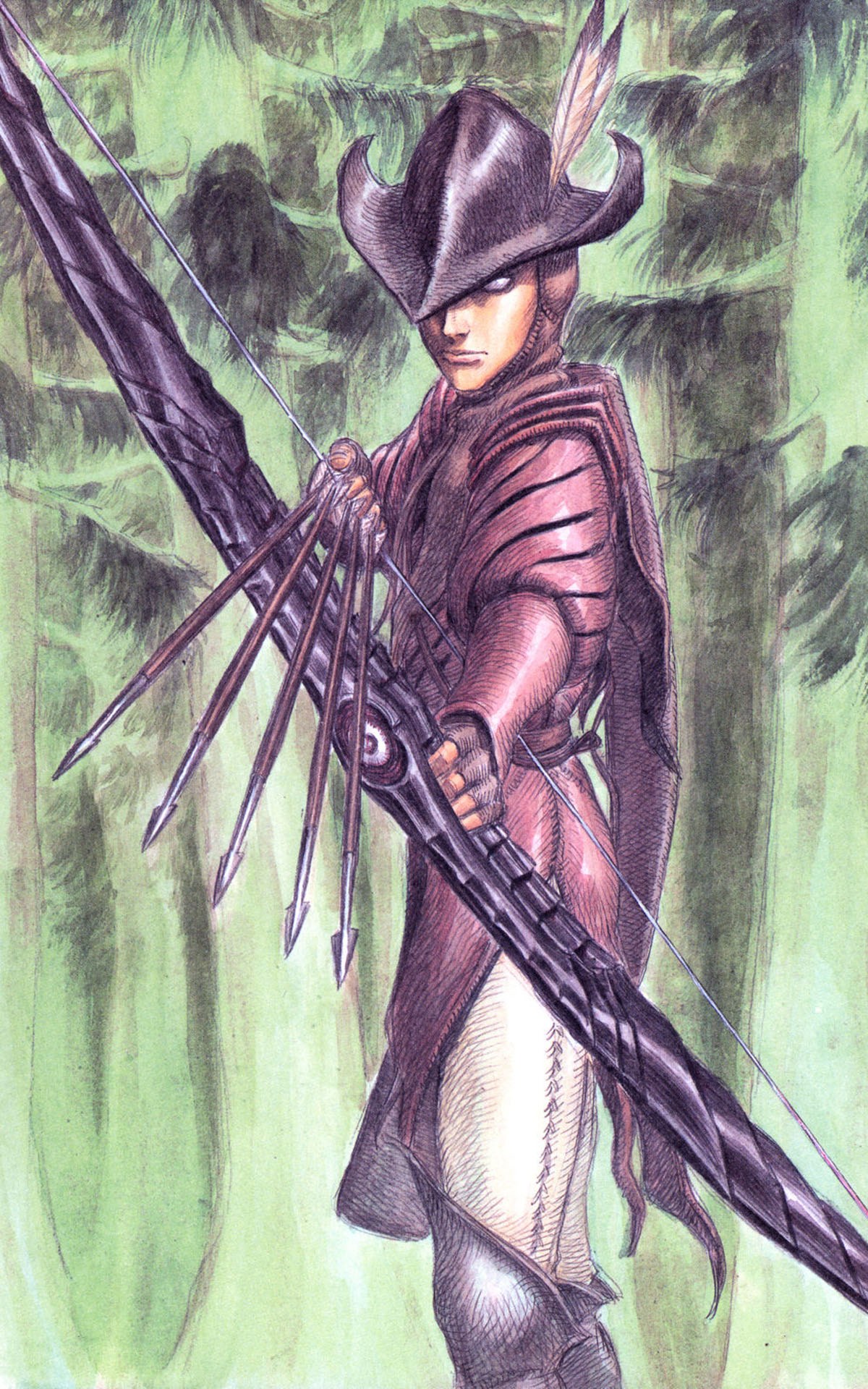 archer in forest with bow