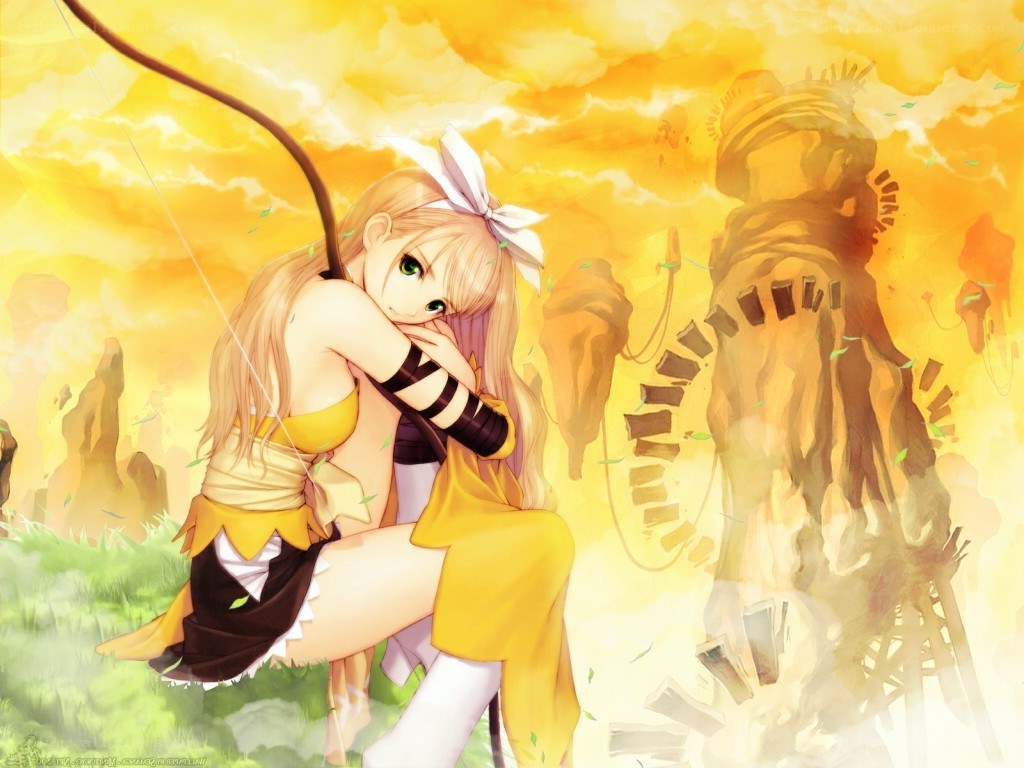 archer in golden sunset