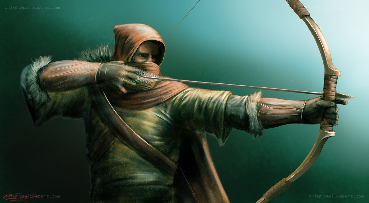 archer in hooded cloak