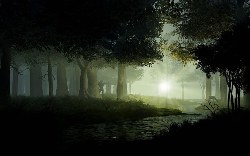 Archer in Misty Forest