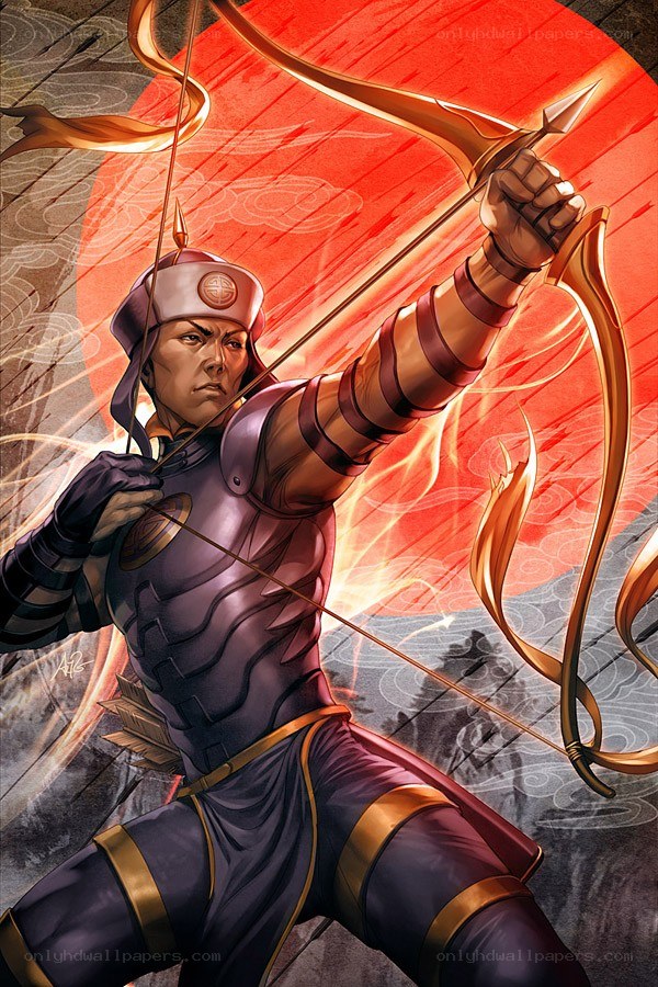 archer in purple armor
