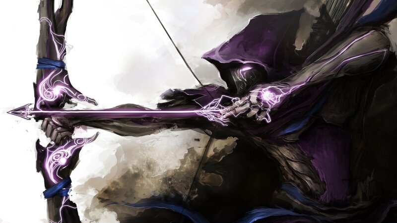 Archer in Purple Cloak — Dramatic, Digital Art