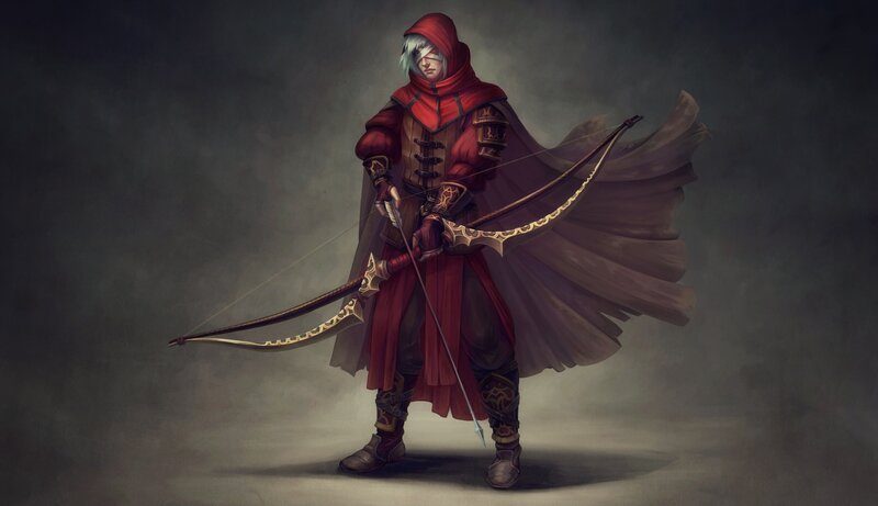 Archer in Red Cloak — Dramatic