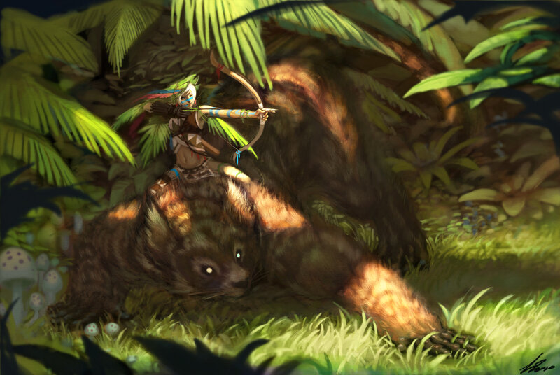 archer on a giant creature