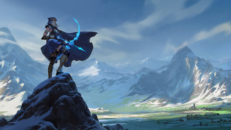 Archer on a Mountain — Blue