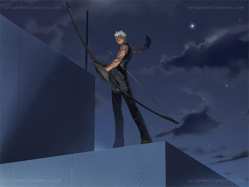 archer on a rooftop at night