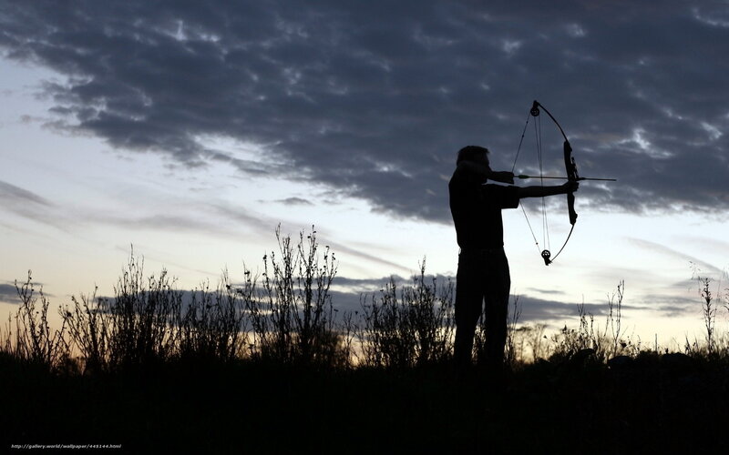 Archer Silhouetted at Dusk