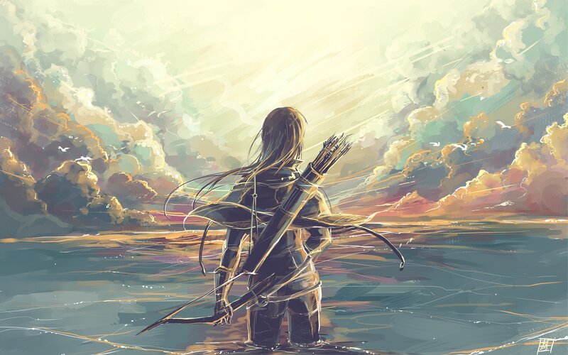 Archer Standing in Water