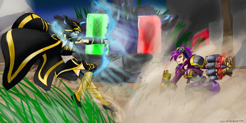 archer vs. fighter battle