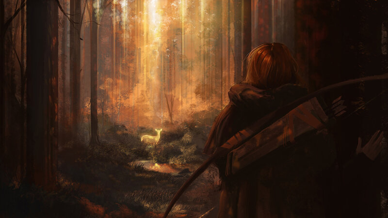 Archer Watching Deer